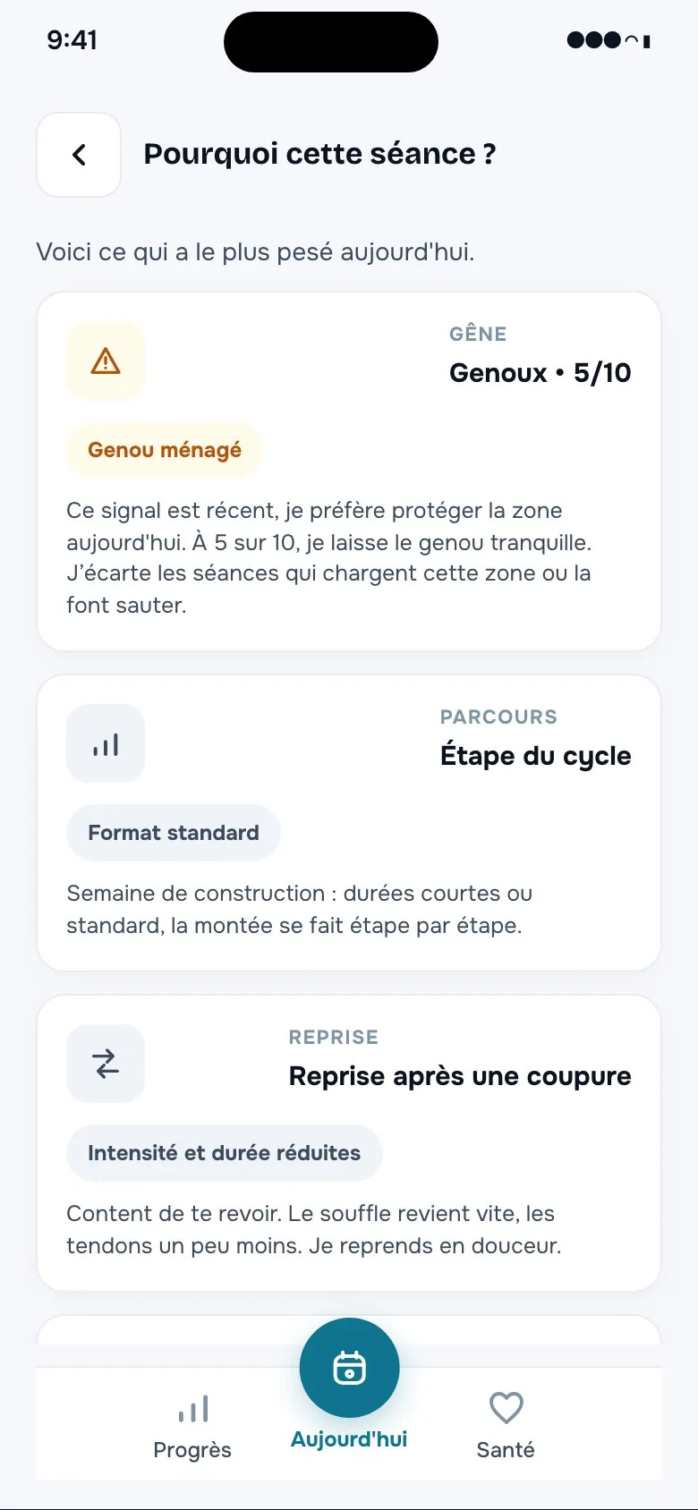 Écran Pourquoi cette séance : ce qui a pesé aujourd'hui